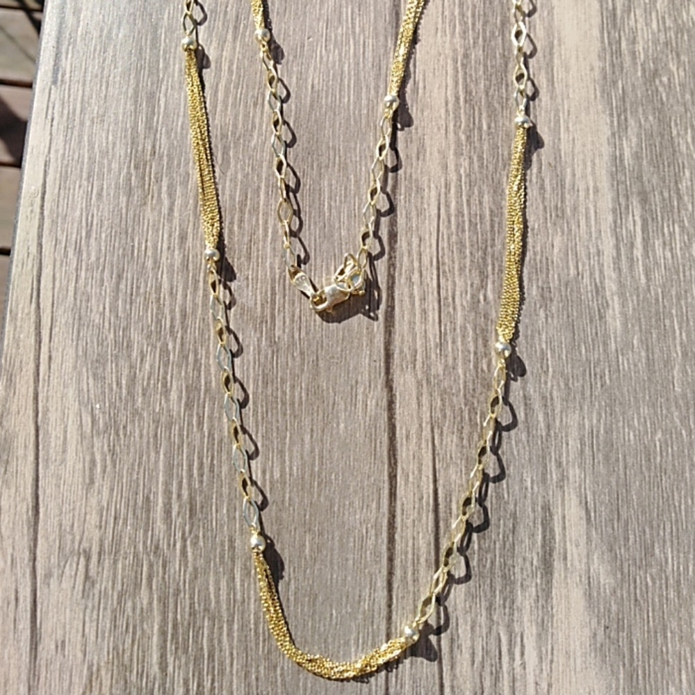 Sterling Silver necklace with 14k gold overlay